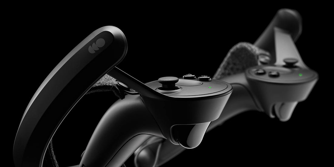 Valve Index controllers, the best SteamVR controllers for Bigscreen Beyond 2, with hand straps and finger tracking